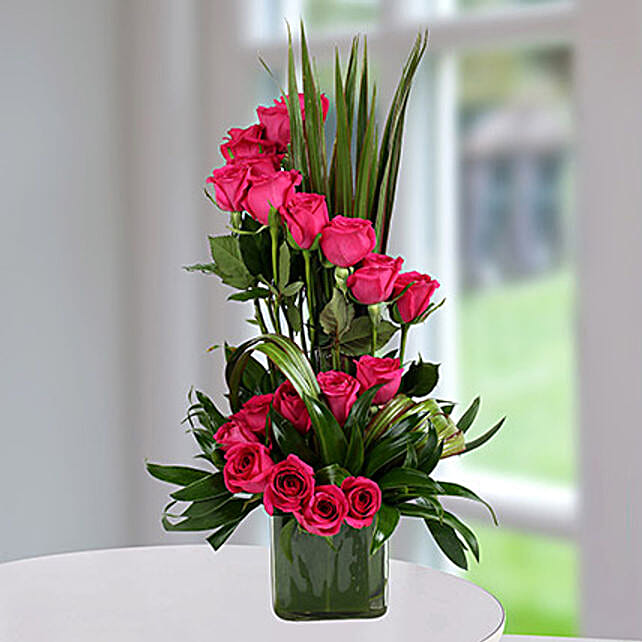 Flower Arrangements Fresh Arrangement Fl Dark Pink Roses Arrangement Flower Arrangements