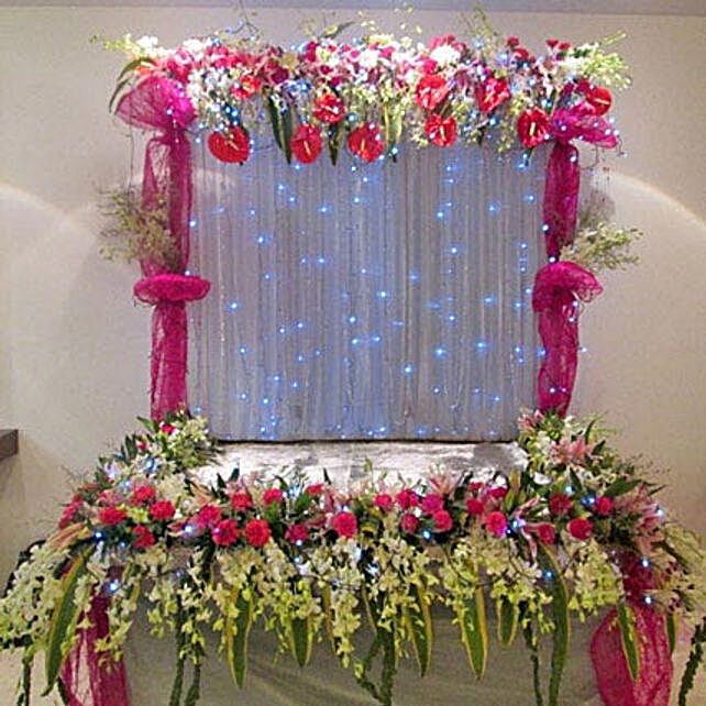 Artificial Flower Decoration For Ganpati At Home On 56 Off Emanagreen Com - Artificial Flower Decoration For Home