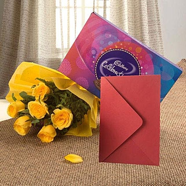 Flower Hamper N Greeting Card