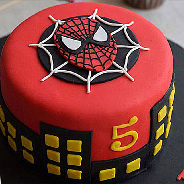 Round Fondant Spiderman Cake 3kg Erscotch Eggless Gift Round Fondant Spiderman Cake 3kg Erscotch Eggless